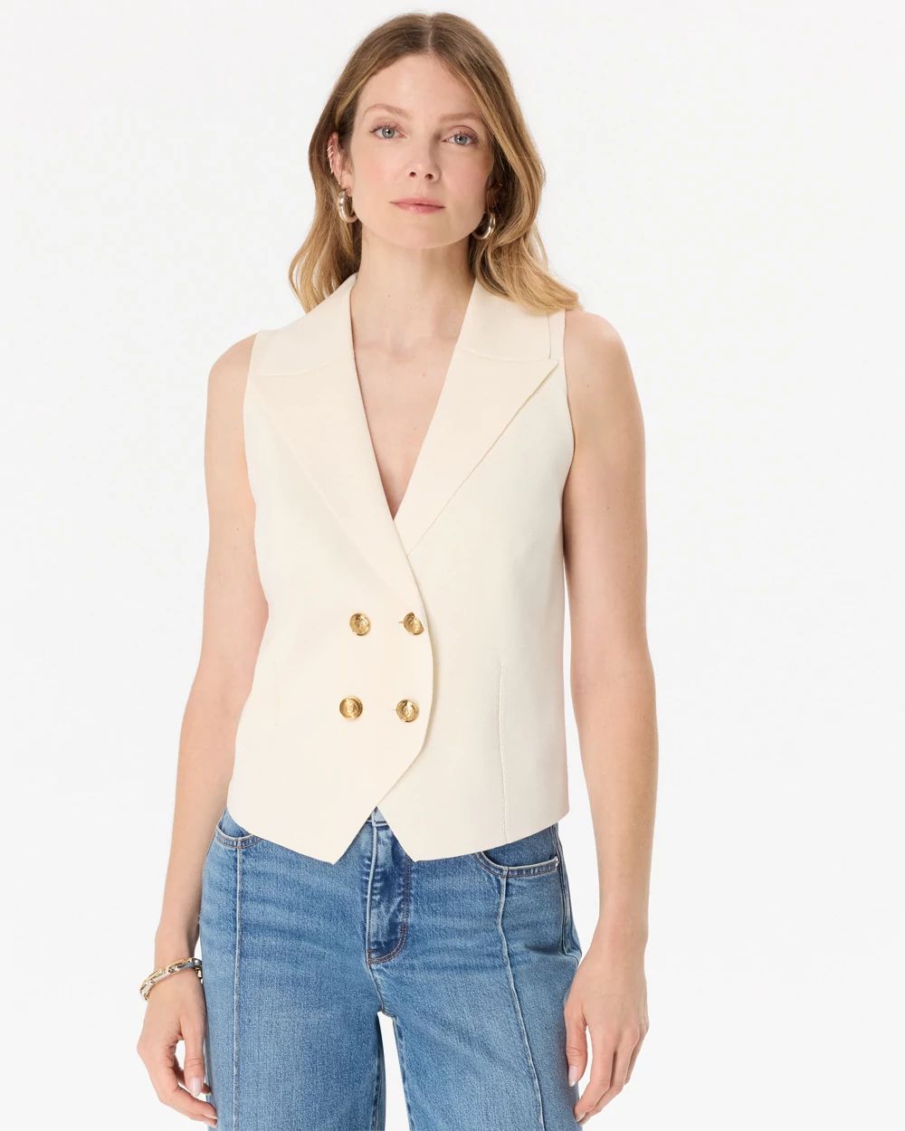 Doubled-Breasted Sweater Vest | White House Black Market